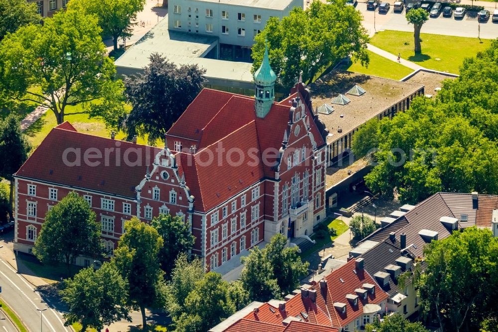 Aerial photograph Herne - Former Town Hall building of the city administration in Herne in the state North Rhine-Westphalia