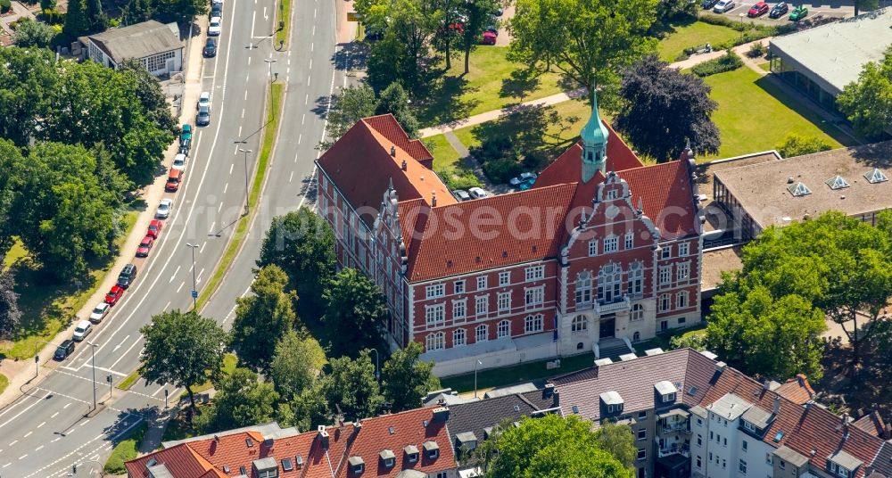 Herne from the bird's eye view: Former Town Hall building of the city administration in Herne in the state North Rhine-Westphalia