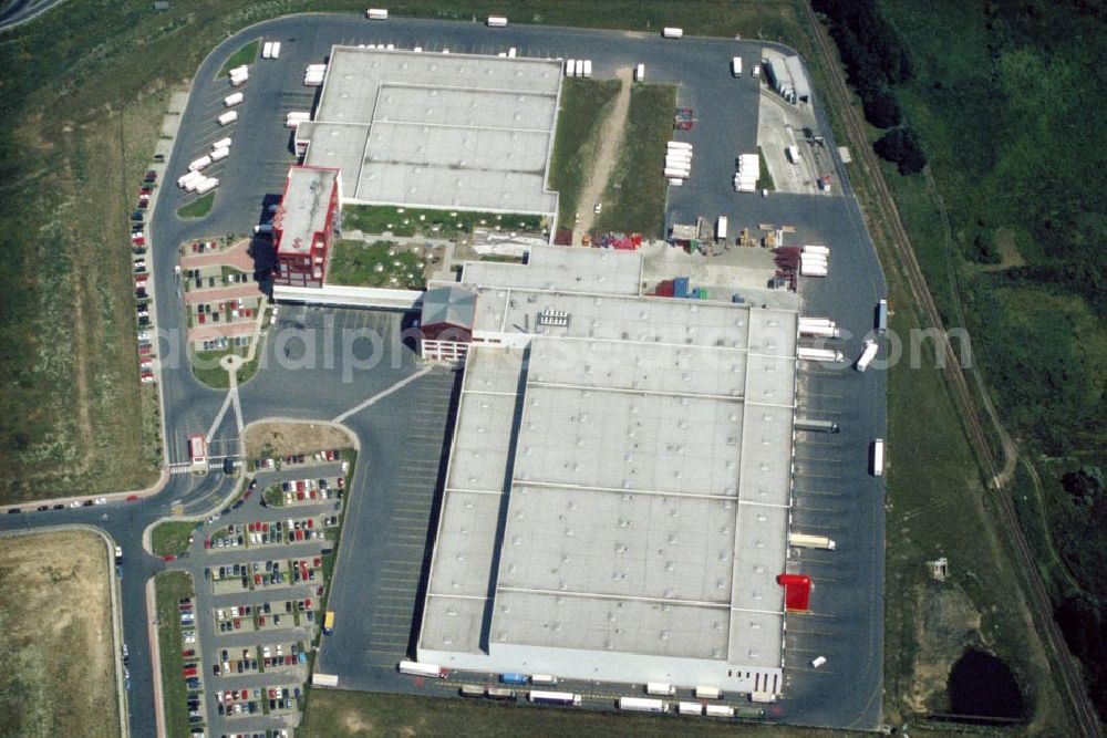 Mittenwalde / BRB from above - Spar-Logistikzentrum vor dem Schönefelder Kreuz bei Mittenwalde (Brandenburg) 1995