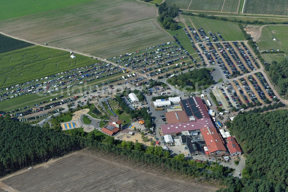 Klaistow from above - Leisure Centre - Amusement Park, Spargel- und Erlebnishof Klaistow in the state Brandenburg