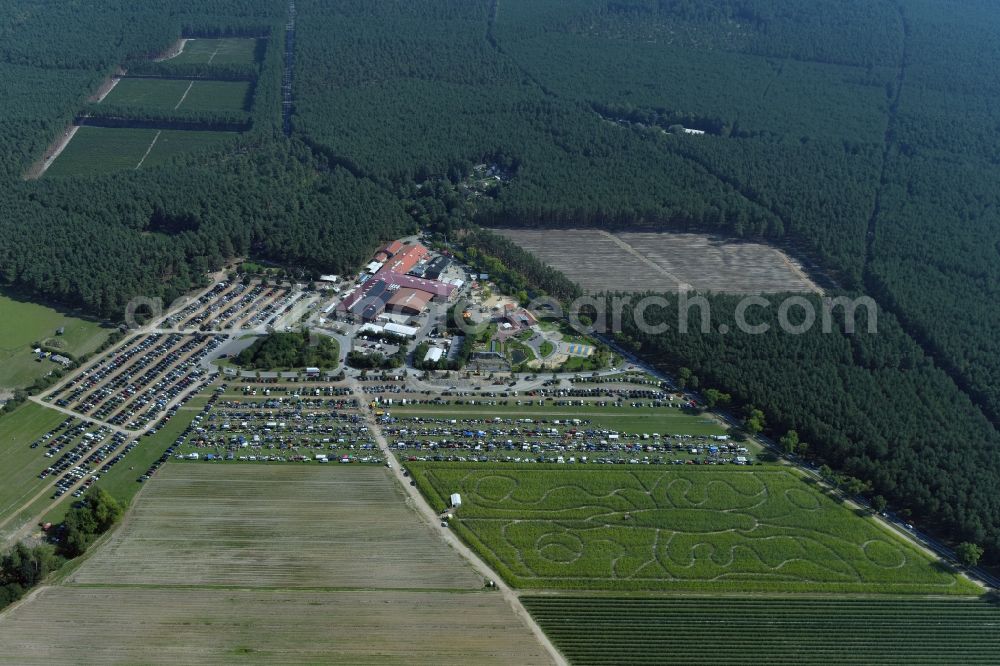 Klaistow from above - Leisure Centre - Amusement Park, Spargel- und Erlebnishof Klaistow in the state Brandenburg