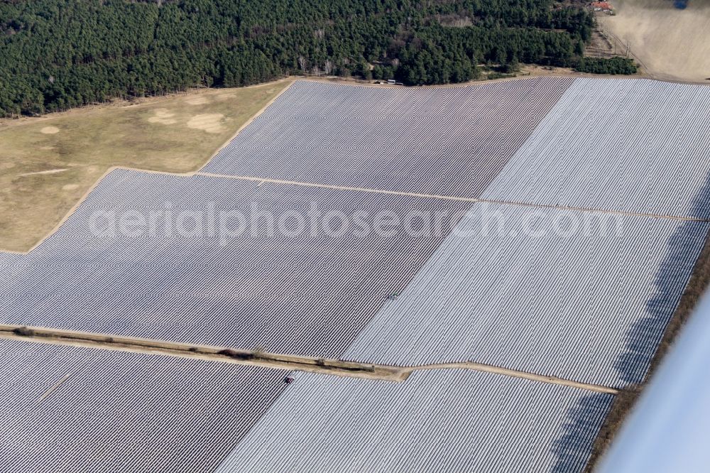 Aerial photograph Trebbin - Asparagus harvest on the asparagus fields