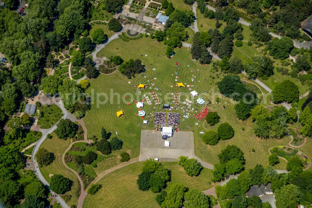 Dortmund from above - Sparkassen-A-cappella-Festival on the grounds of the Westfalenpark Dortmund in Dortmund in the federal state of North Rhine-Westphalia, Germany