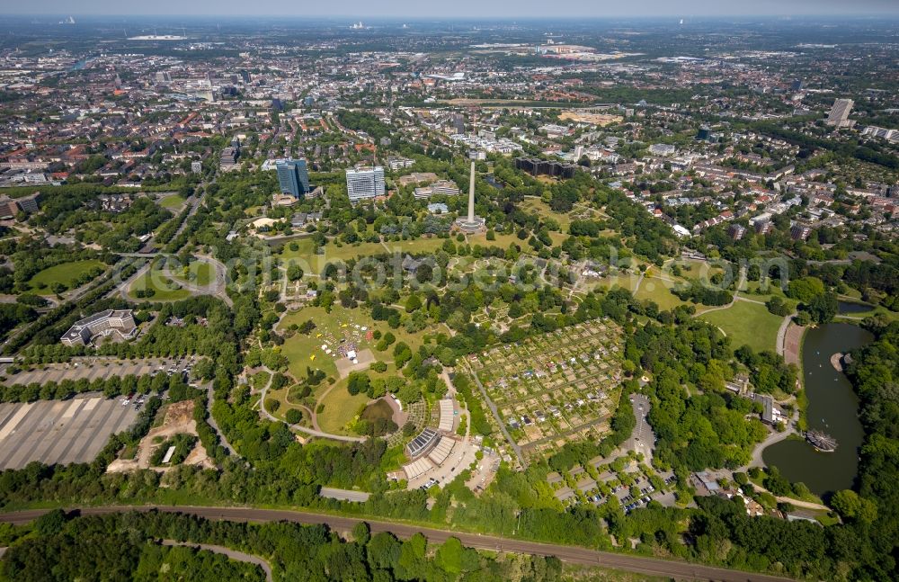 Aerial image Dortmund - Sparkassen-A-cappella-Festival on the grounds of the Westfalenpark Dortmund in Dortmund in the federal state of North Rhine-Westphalia, Germany