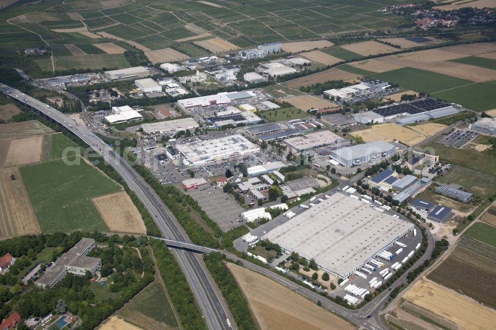 Aerial image Alzey - Spedition Trans Service Team Ltd in the Industrial and commercial area Industriegebiet Ost in Alzey in the state Rhineland-Palatinate, Germany