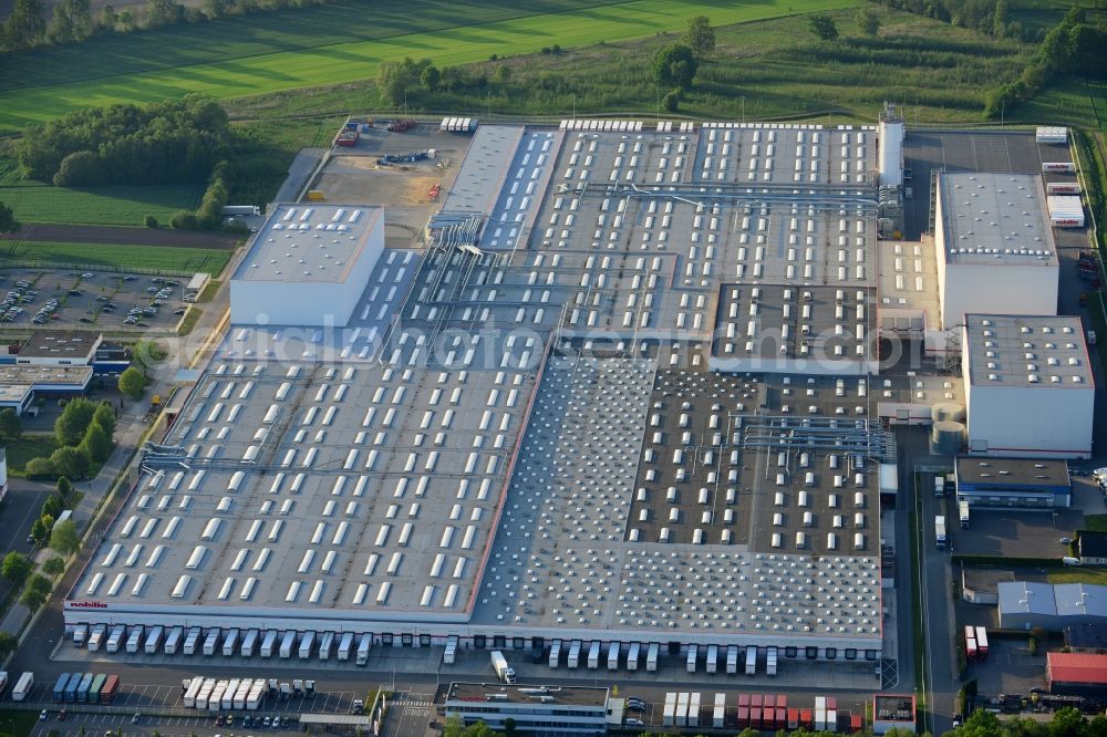 Aerial image Verl - Freight forwarding building a logistics and transport company Edinger-Transporte G.m.b.H in Verl in the state North Rhine-Westphalia