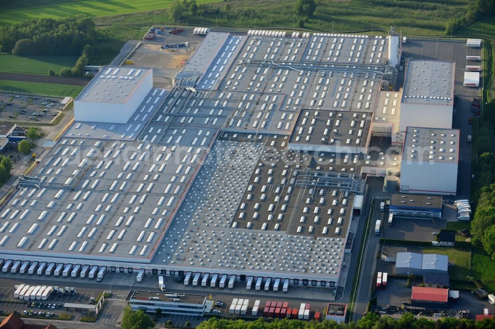 Aerial photograph Verl - Freight forwarding building a logistics and transport company Edinger-Transporte G.m.b.H in Verl in the state North Rhine-Westphalia