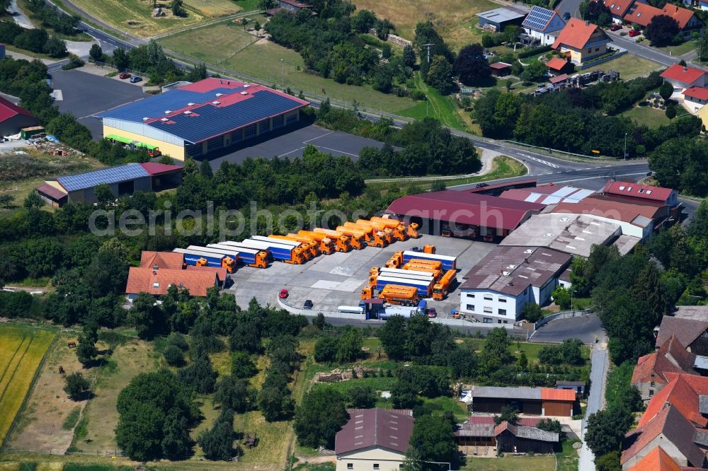 Aerial photograph Werneck - Freight forwarding building a logistics and transport company Eichelmann Transporte in Werneck in the state Bavaria, Germany