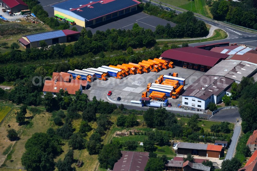 Werneck from above - Freight forwarding building a logistics and transport company Eichelmann Transporte in Werneck in the state Bavaria, Germany