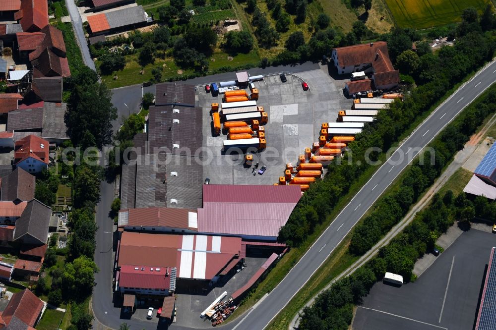 Werneck from above - Freight forwarding building a logistics and transport company Eichelmann Transporte in Werneck in the state Bavaria, Germany