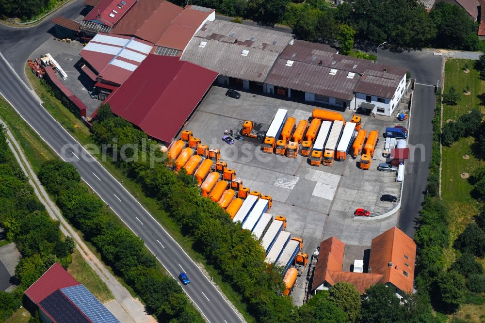 Aerial image Werneck - Freight forwarding building a logistics and transport company Eichelmann Transporte in Werneck in the state Bavaria, Germany