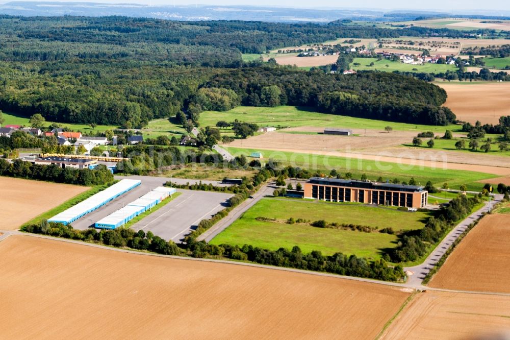 Aerial image Perl - Freight forwarding building a logistics and transport company Fixemer Logistics GmbH, International Transport & Logistics Services in Perl in the state Saarland, Germany