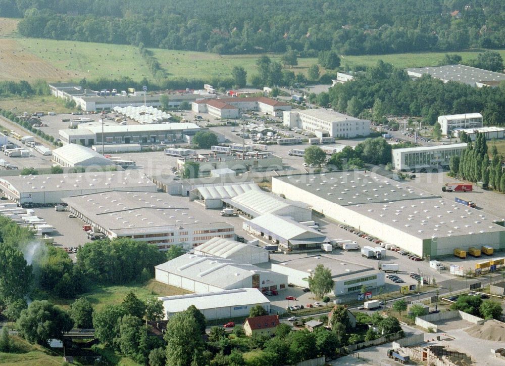 Aerial photograph Potsdam - Freight forwarding building a logistics and transport company Krage Potsdam GmbH Am Buchhorst in Potsdam in the state Brandenburg