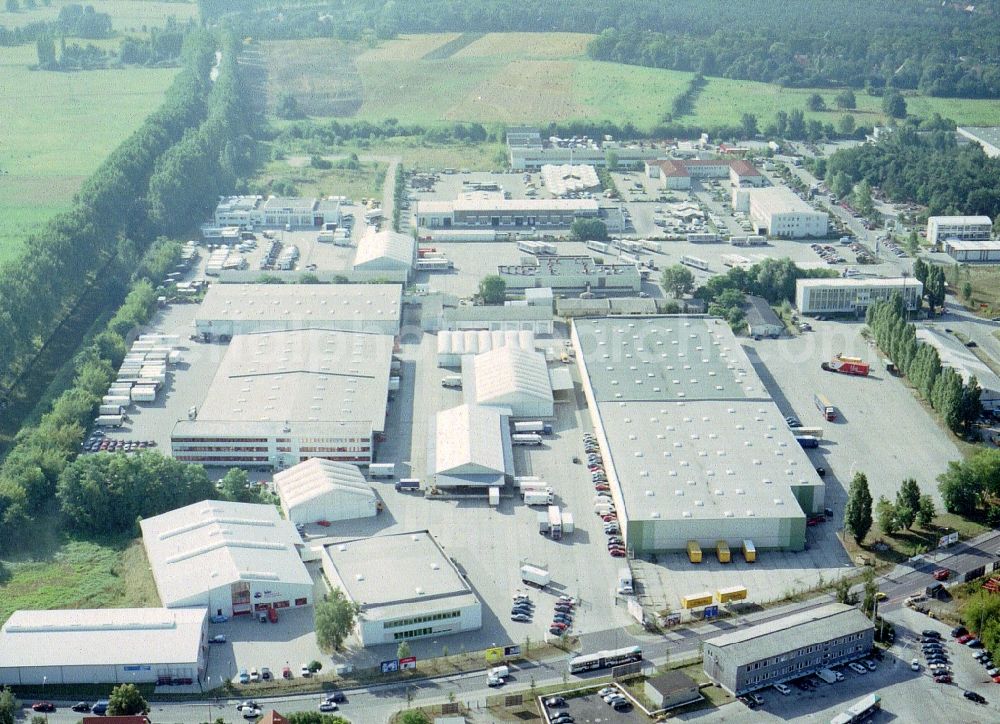 Aerial photograph Potsdam - Freight forwarding building a logistics and transport company Krage Potsdam GmbH Am Buchhorst in Potsdam in the state Brandenburg