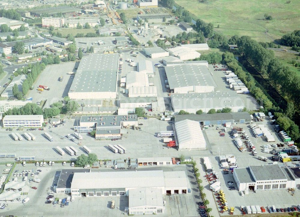 Potsdam from the bird's eye view: Freight forwarding building a logistics and transport company Krage Potsdam GmbH Am Buchhorst in Potsdam in the state Brandenburg