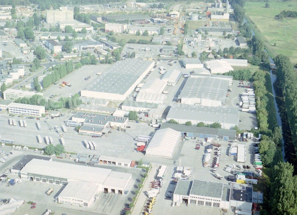 Aerial image Potsdam - Freight forwarding building a logistics and transport company Krage Potsdam GmbH Am Buchhorst in Potsdam in the state Brandenburg