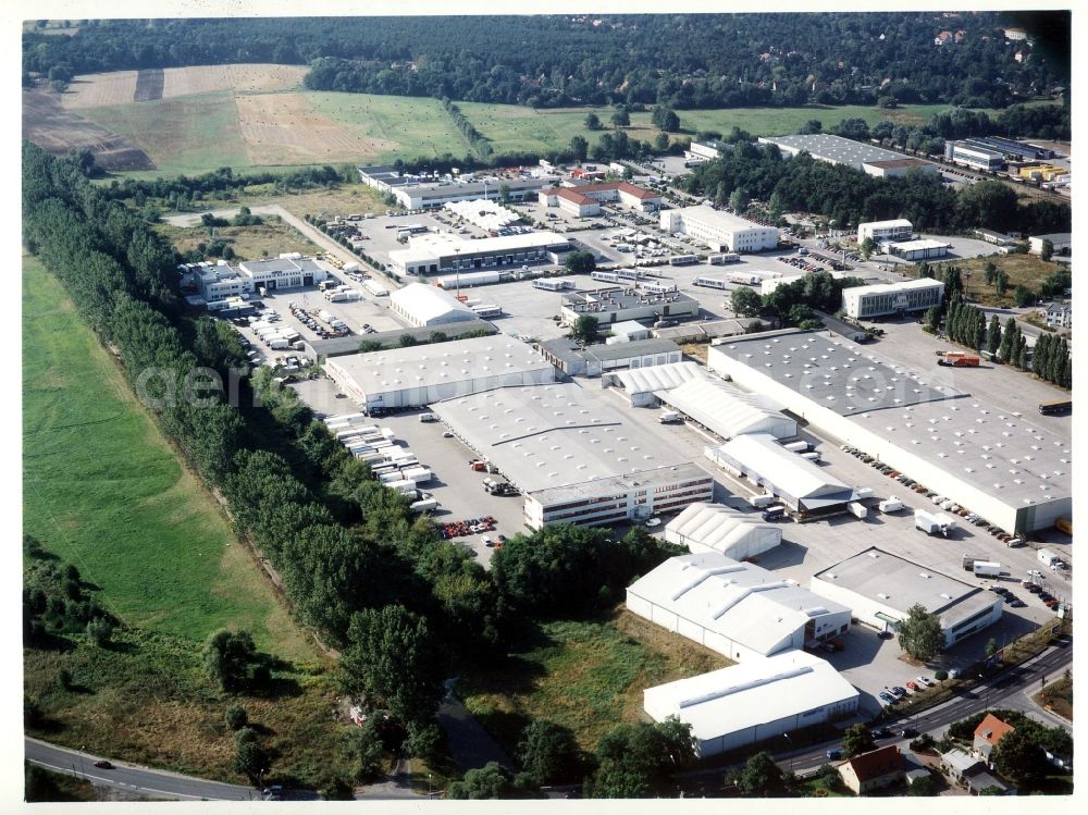 Aerial photograph Potsdam - Freight forwarding building a logistics and transport company Krage Potsdam GmbH Am Buchhorst in Potsdam in the state Brandenburg