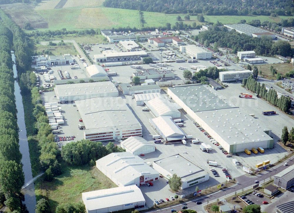 Potsdam from above - Freight forwarding building a logistics and transport company Krage Potsdam GmbH Am Buchhorst in Potsdam in the state Brandenburg