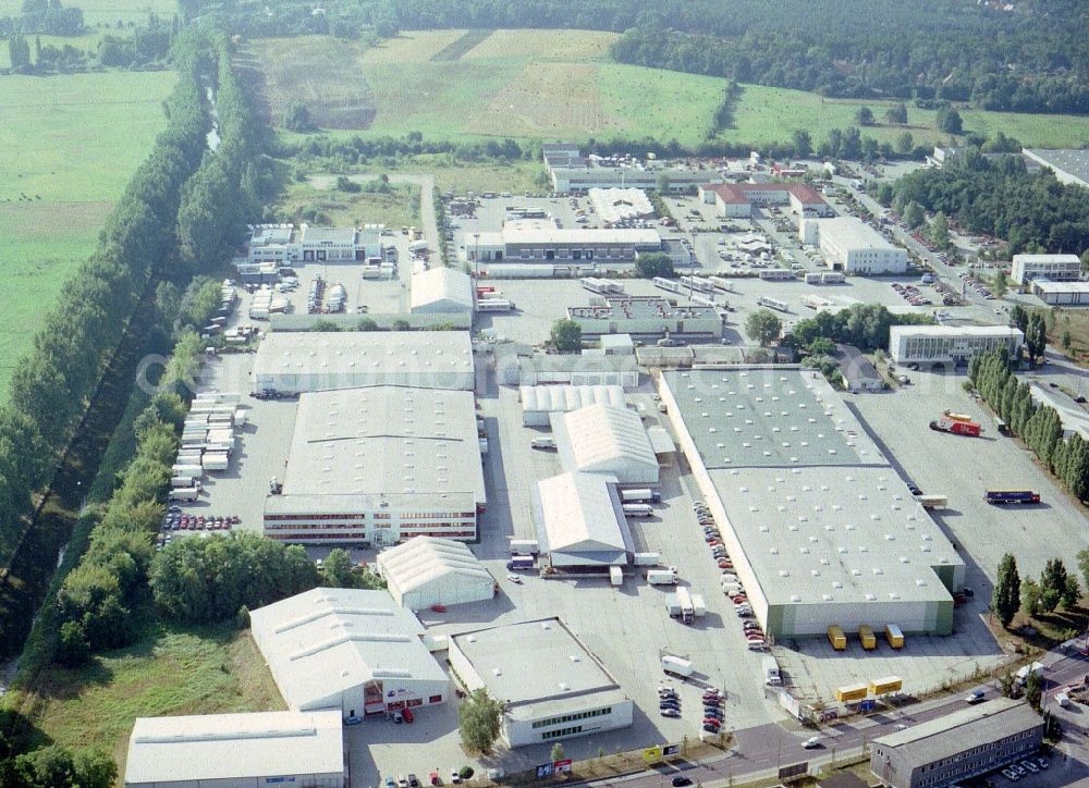 Potsdam from the bird's eye view: Freight forwarding building a logistics and transport company Krage Potsdam GmbH Am Buchhorst in Potsdam in the state Brandenburg