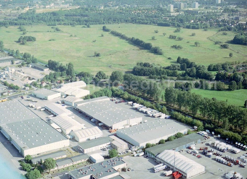 Aerial image Potsdam - Freight forwarding building a logistics and transport company Krage Potsdam GmbH Am Buchhorst in Potsdam in the state Brandenburg