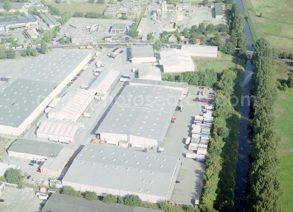 Aerial photograph Potsdam - Freight forwarding building a logistics and transport company Krage Potsdam GmbH Am Buchhorst in Potsdam in the state Brandenburg