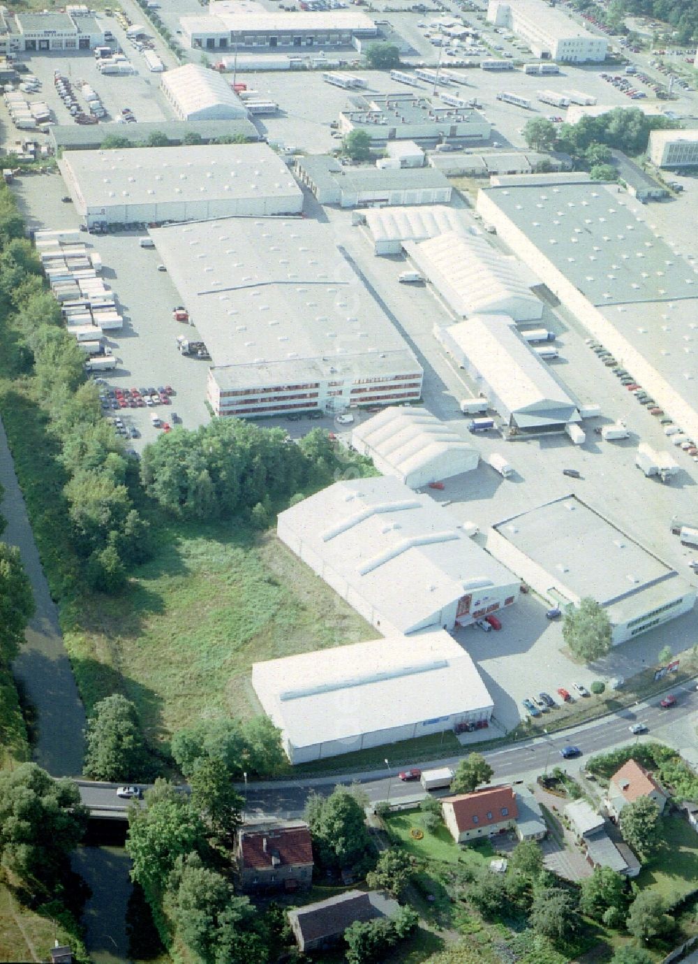 Aerial image Potsdam - Freight forwarding building a logistics and transport company Krage Potsdam GmbH Am Buchhorst in Potsdam in the state Brandenburg