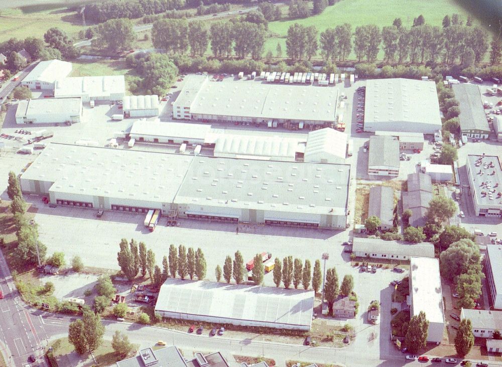 Potsdam from the bird's eye view: Freight forwarding building a logistics and transport company Krage Potsdam GmbH Am Buchhorst in Potsdam in the state Brandenburg