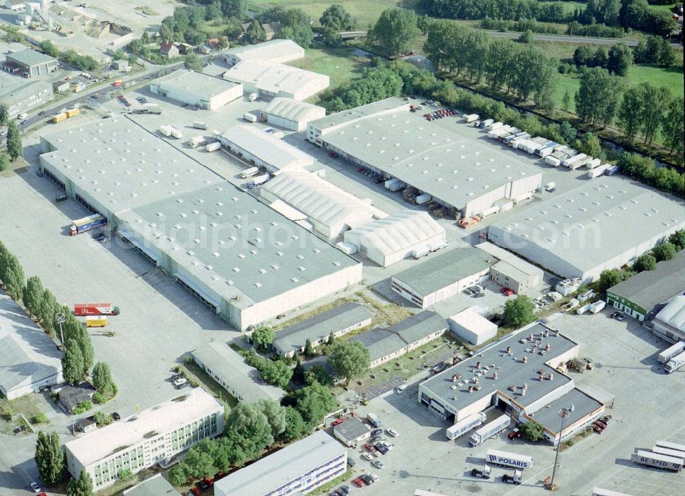 Aerial image Potsdam - Freight forwarding building a logistics and transport company Krage Potsdam GmbH Am Buchhorst in Potsdam in the state Brandenburg