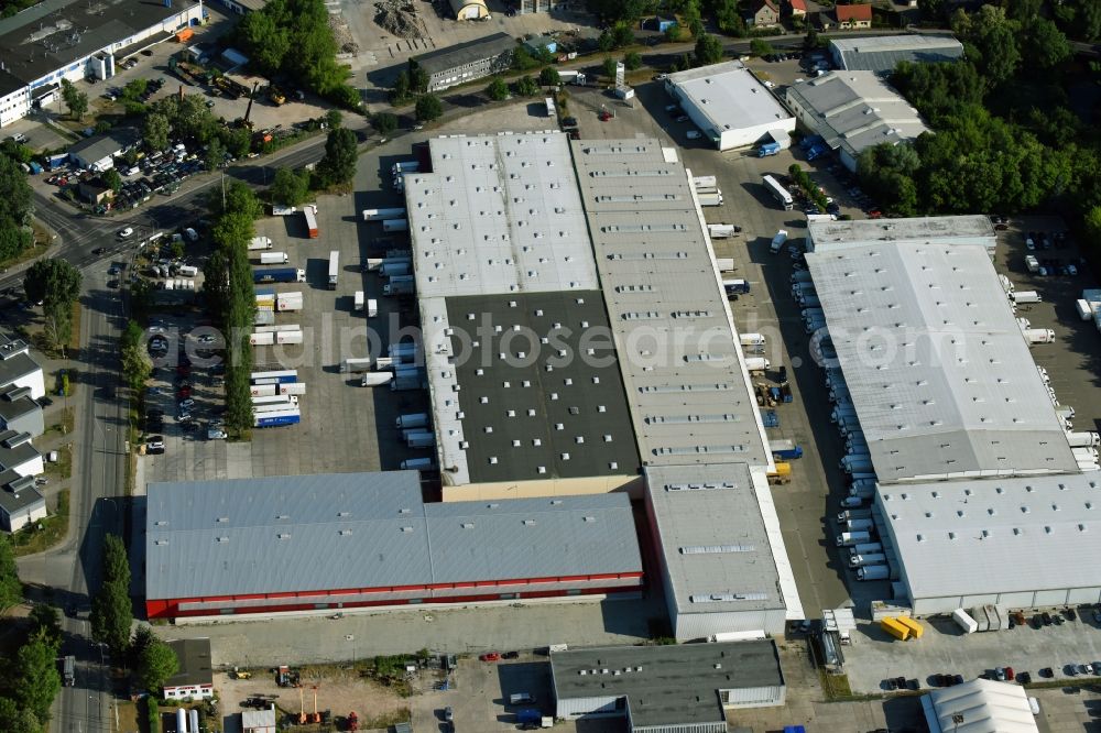 Potsdam from the bird's eye view: Freight forwarding building a logistics and transport company Krage Potsdam GmbH Am Buchhorst in Potsdam in the state Brandenburg