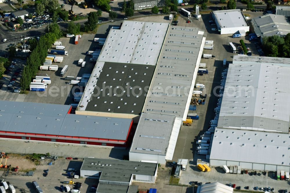 Aerial image Potsdam - Freight forwarding building a logistics and transport company Krage Potsdam GmbH Am Buchhorst in Potsdam in the state Brandenburg