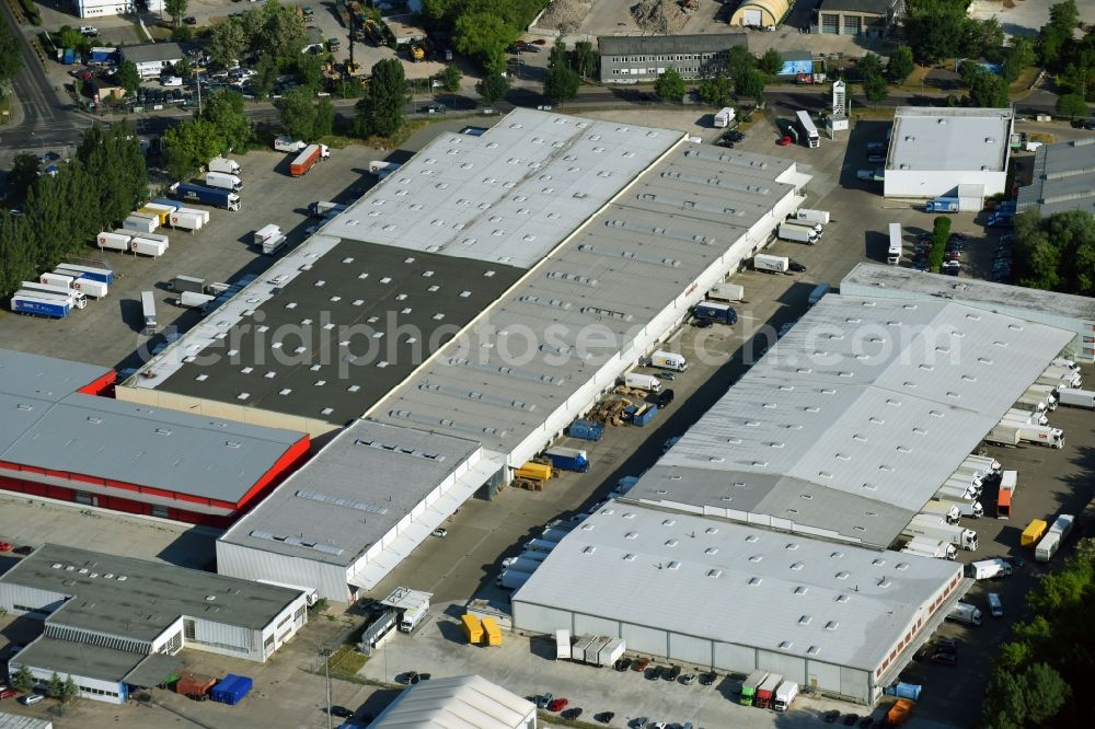 Aerial photograph Potsdam - Freight forwarding building a logistics and transport company Krage Potsdam GmbH Am Buchhorst in Potsdam in the state Brandenburg