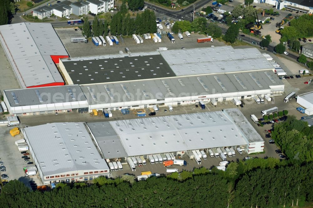 Aerial image Potsdam - Freight forwarding building a logistics and transport company Krage Potsdam GmbH Am Buchhorst in Potsdam in the state Brandenburg