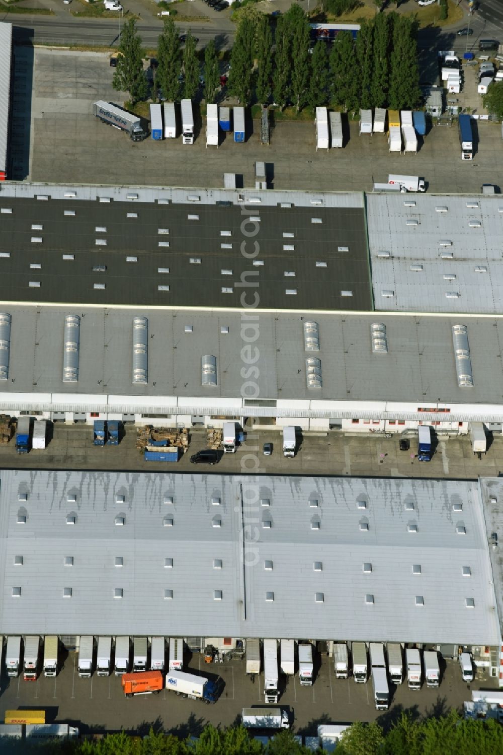 Aerial photograph Potsdam - Freight forwarding building a logistics and transport company Krage Potsdam GmbH Am Buchhorst in Potsdam in the state Brandenburg