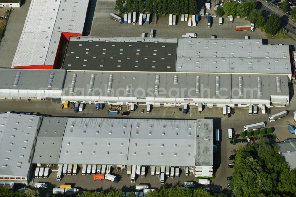 Potsdam from above - Freight forwarding building a logistics and transport company Krage Potsdam GmbH Am Buchhorst in Potsdam in the state Brandenburg