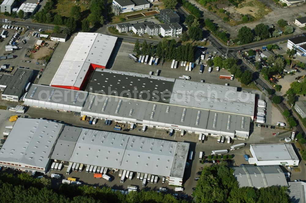 Potsdam from the bird's eye view: Freight forwarding building a logistics and transport company Krage Potsdam GmbH Am Buchhorst in Potsdam in the state Brandenburg