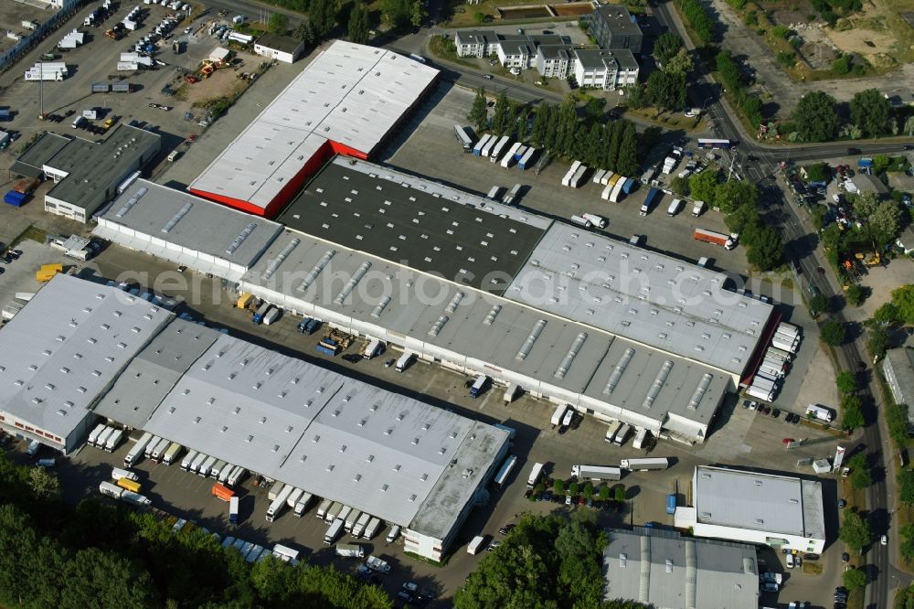 Aerial image Potsdam - Freight forwarding building a logistics and transport company Krage Potsdam GmbH Am Buchhorst in Potsdam in the state Brandenburg