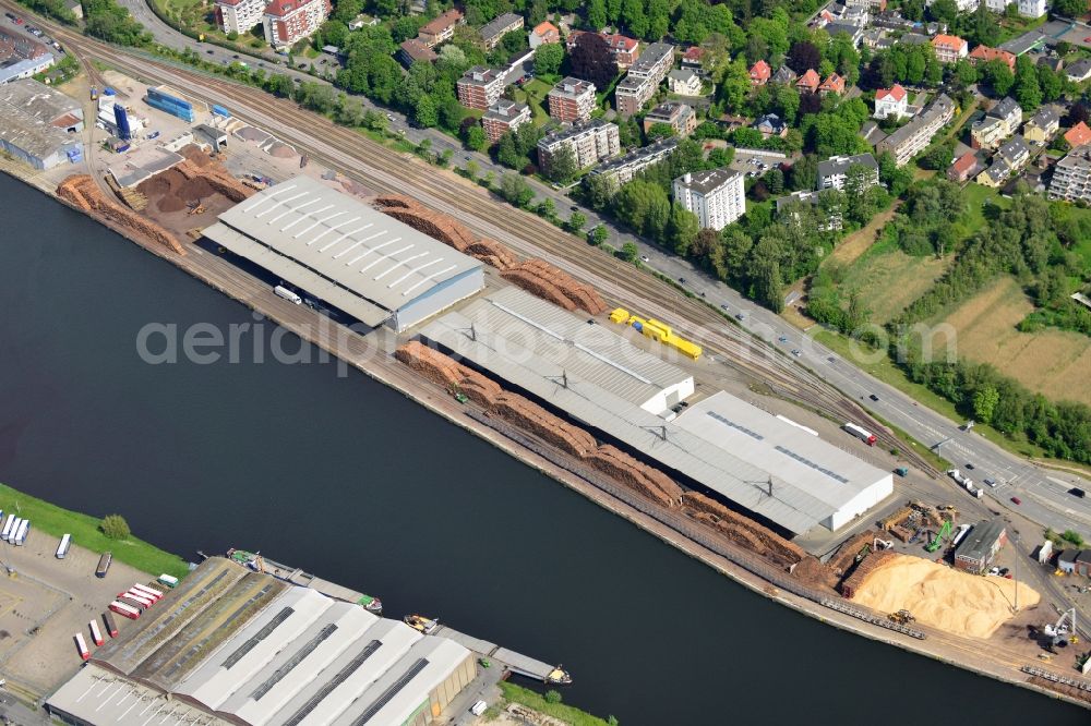 Lübeck from above - Freight forwarding building a logistics and transport company in Luebeck in the state Schleswig-Holstein