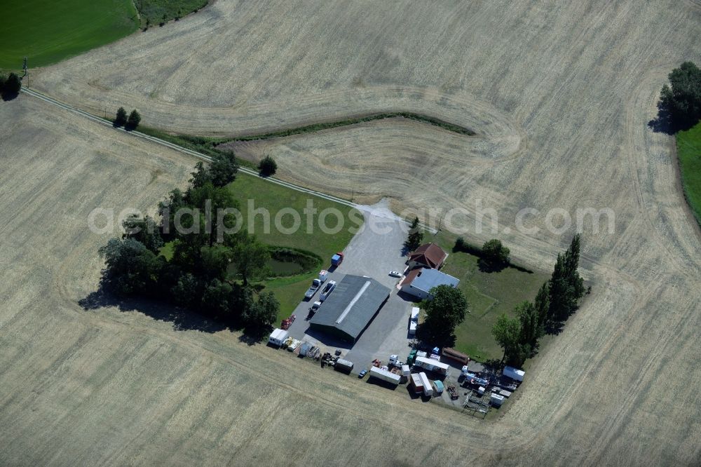 Aerial photograph Broderstorf - Freight forwarding building a logistics and transport company Marco Welte Schausteller in Broderstorf in the state Mecklenburg - Western Pomerania