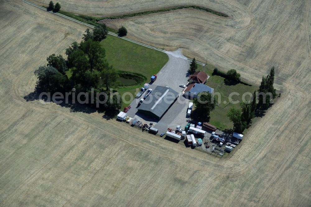 Broderstorf from the bird's eye view: Freight forwarding building a logistics and transport company Marco Welte Schausteller in Broderstorf in the state Mecklenburg - Western Pomerania