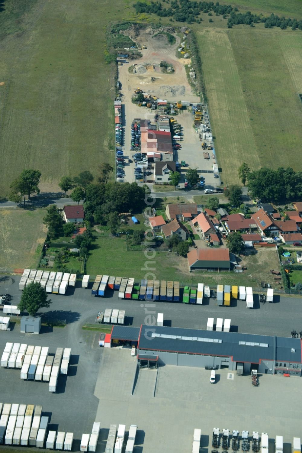 Aerial photograph Heidesee - Freight forwarding building a logistics and transport company MLS Mobil Logistik Service in Heidesee in the state Brandenburg