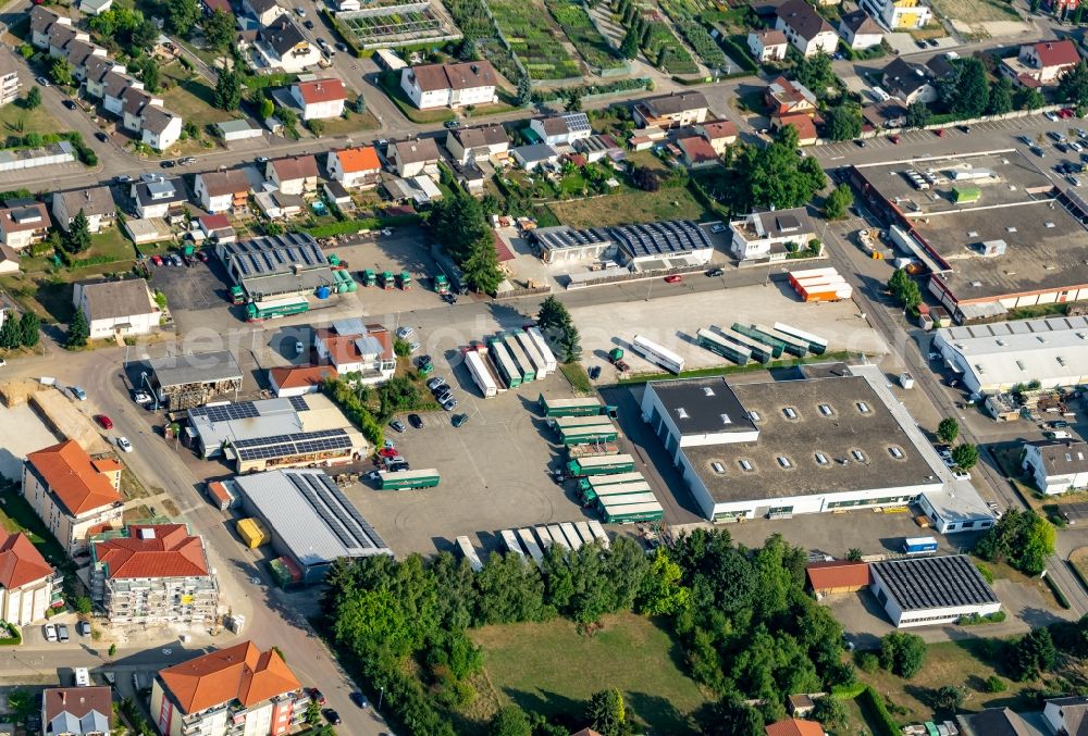 Aerial image Ettenheim - Freight forwarding building a logistics and transport company Fa Wildt in Ettenheim in the state Baden-Wurttemberg, Germany