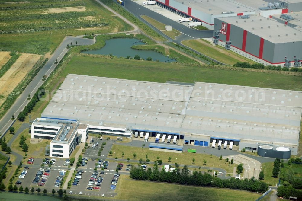 Barsinghausen from the bird's eye view: Freight forwarding building of company Lyreco Deutschland GmbH in Barsinghausen in the state Lower Saxony