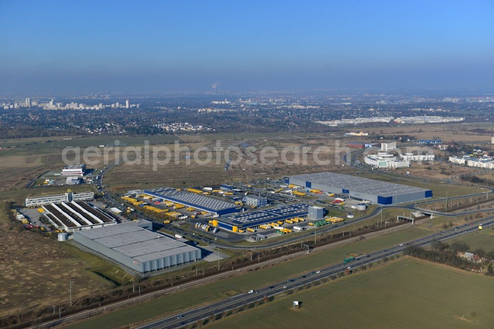 Aerial photograph Schönefeld - View of the forwarding and stock construction of the company Dachser GmbH & Co. KG in Schoenefeld in the state Brandenburg