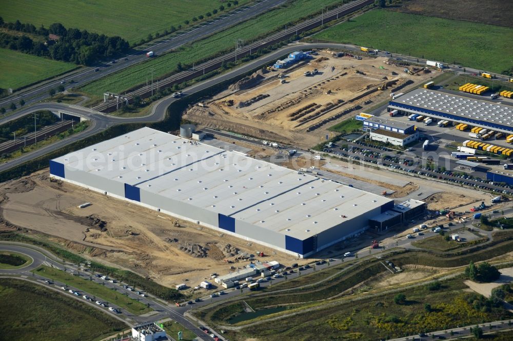 Aerial photograph Berlin - View of shipping and stock new construction of the Dachser GmbH & Co. KG in Berlin