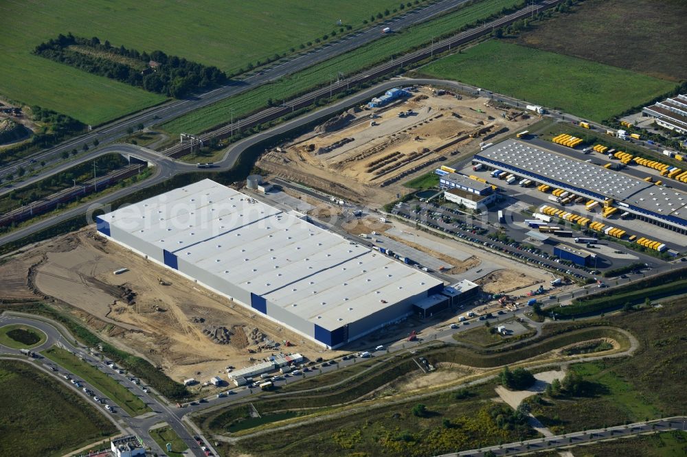 Aerial image Berlin - View of shipping and stock new construction of the Dachser GmbH & Co. KG in Berlin