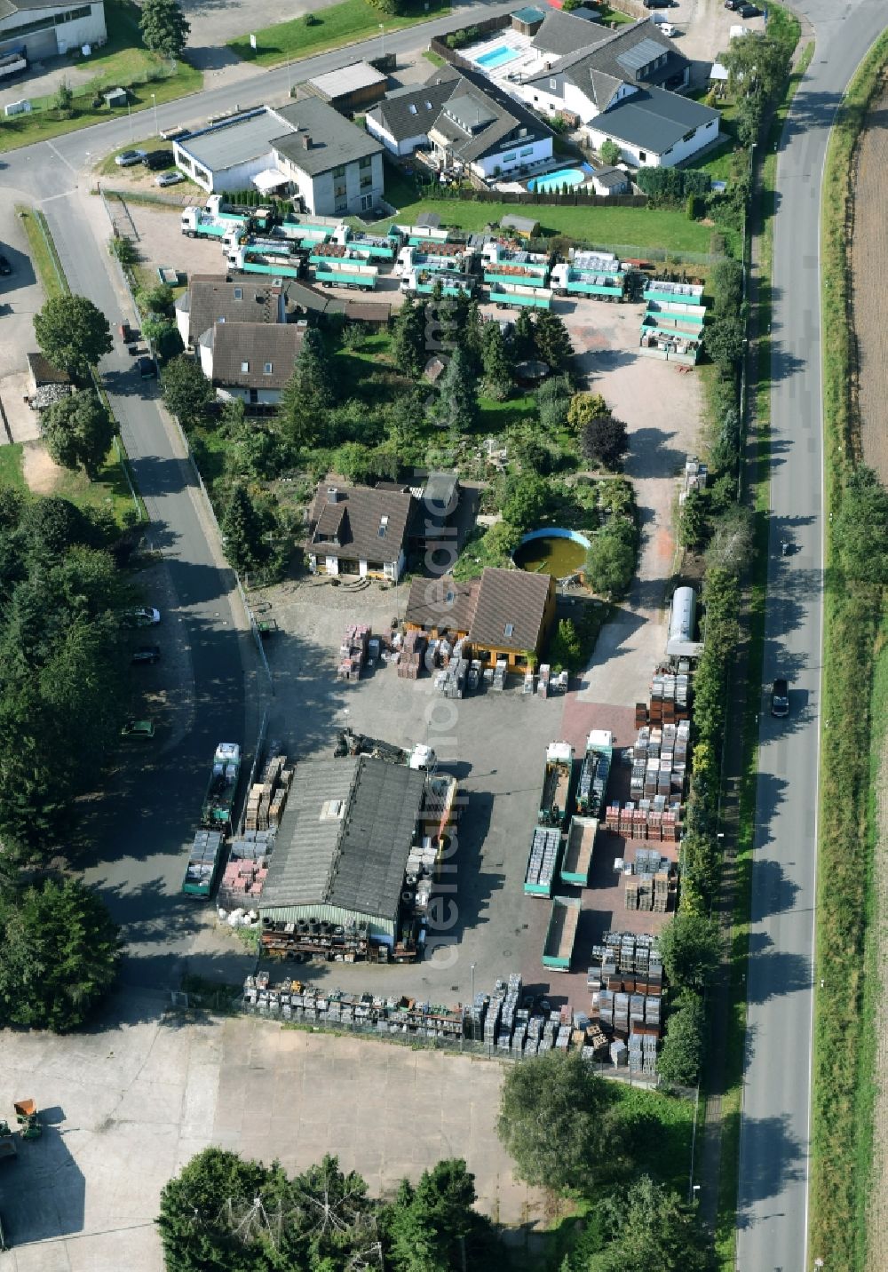 Aerial image Breitenfelde - Spedition grounds of the logistics and transport company Liselotte Hammer in Breitenfelde in the state Schleswig-Holstein