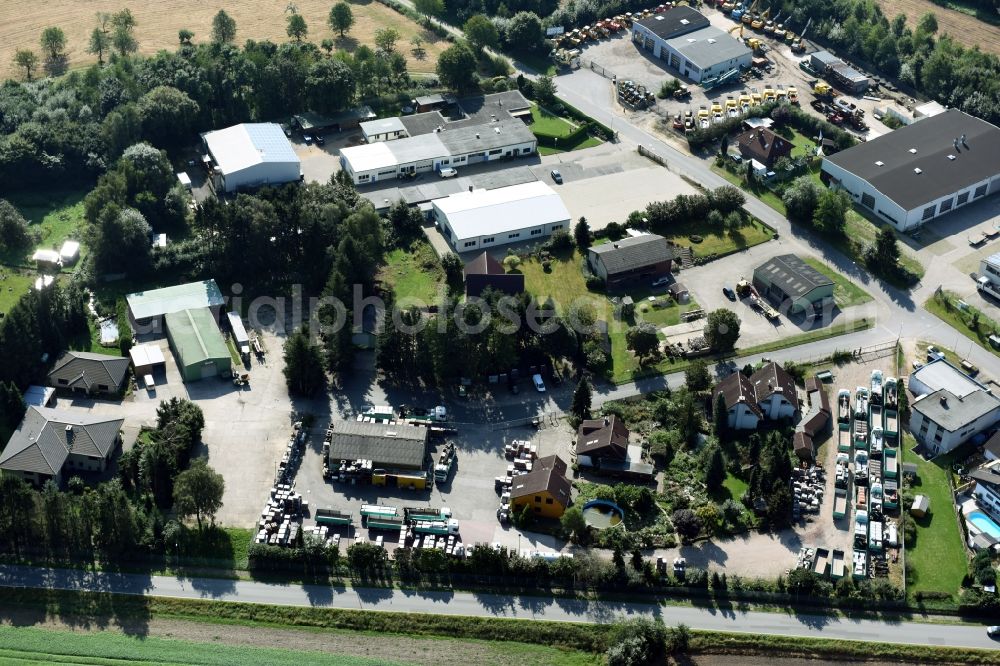 Aerial image Breitenfelde - Spedition grounds of the logistics and transport company Liselotte Hammer in Breitenfelde in the state Schleswig-Holstein