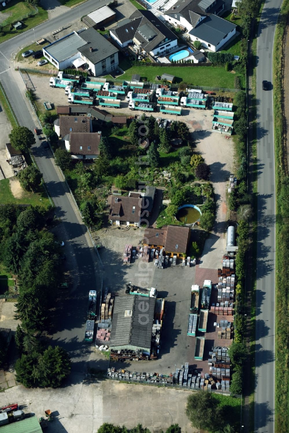 Aerial image Breitenfelde - Spedition grounds of the logistics and transport company Liselotte Hammer in Breitenfelde in the state Schleswig-Holstein