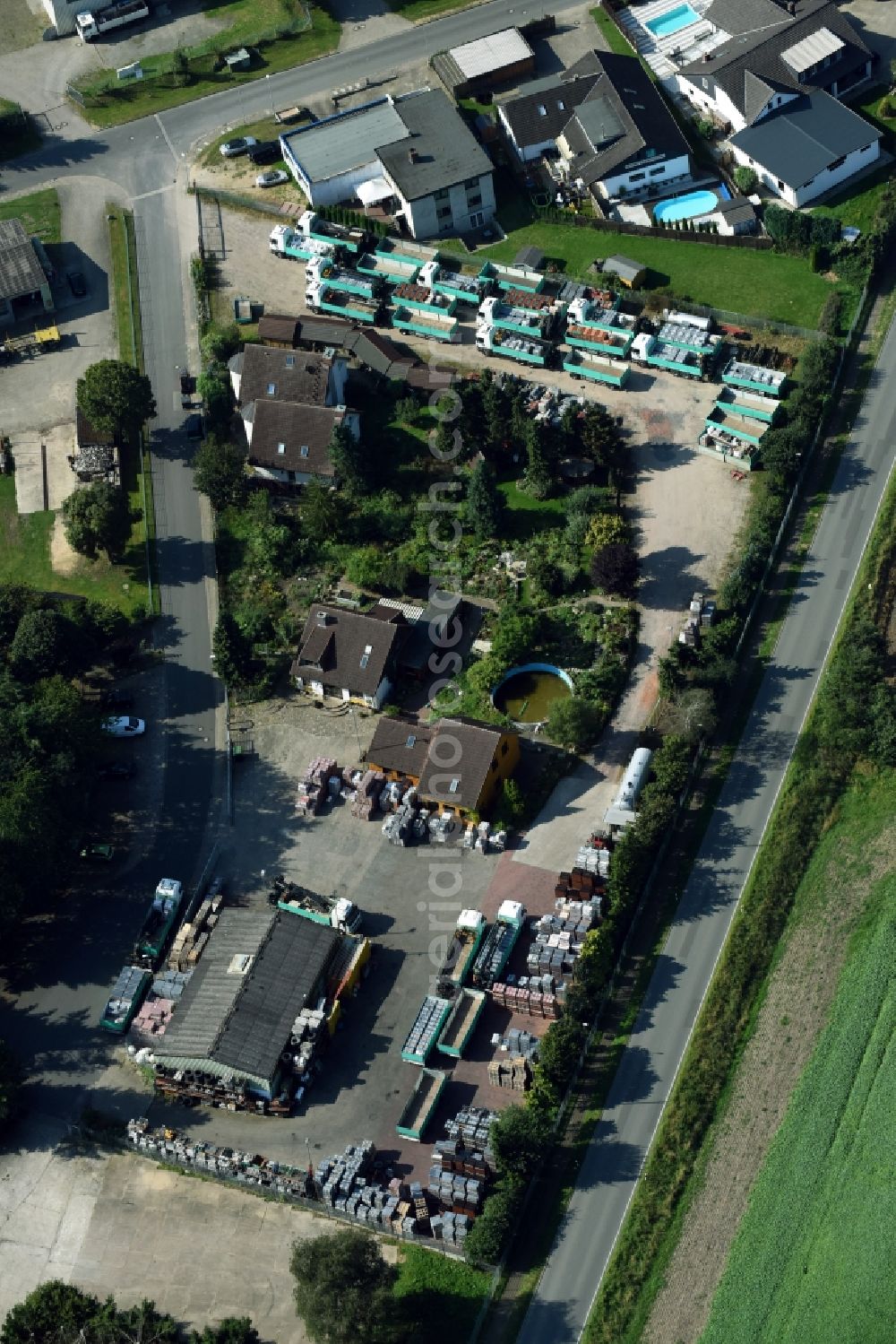 Aerial photograph Breitenfelde - Spedition grounds of the logistics and transport company Liselotte Hammer in Breitenfelde in the state Schleswig-Holstein