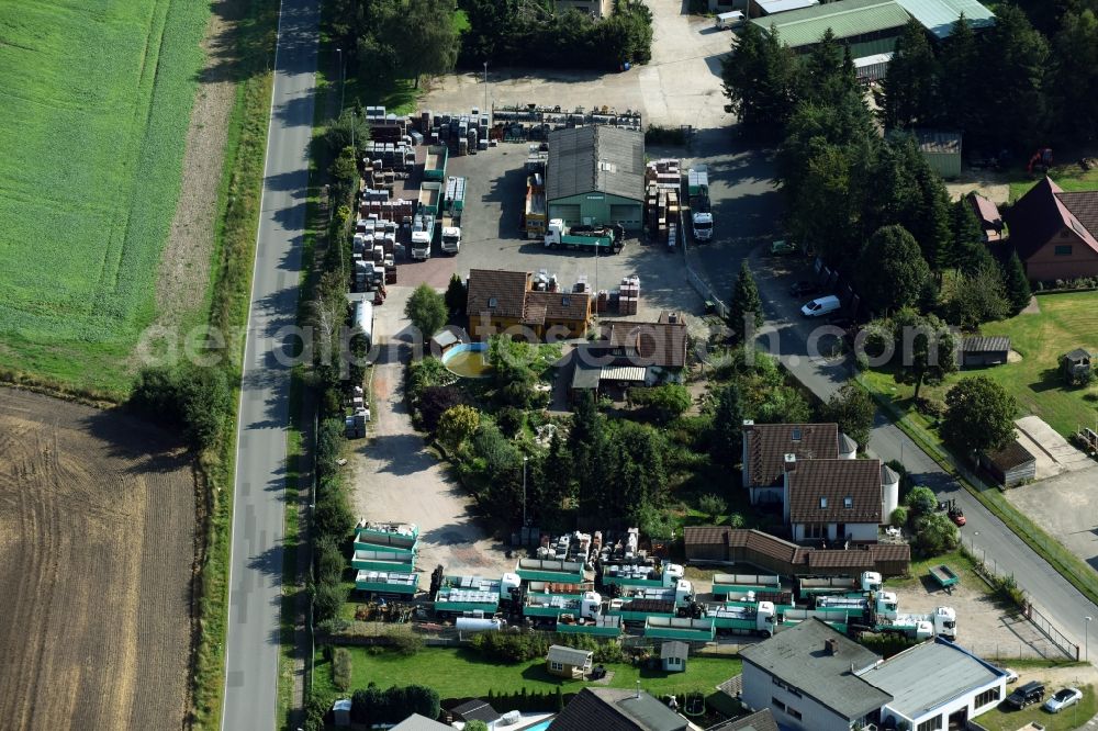 Breitenfelde from above - Spedition grounds of the logistics and transport company Liselotte Hammer in Breitenfelde in the state Schleswig-Holstein